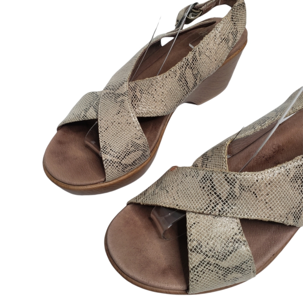 Dansko Snake Print Open Toe Clog Size 39/8.5 - image 7